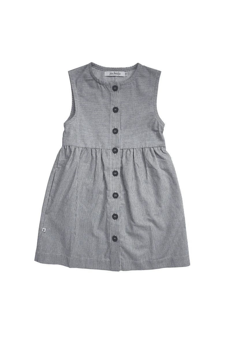 Kids’ Organic Cotton Sleeveless Jo Dress, Main, color, Engineer Stripe