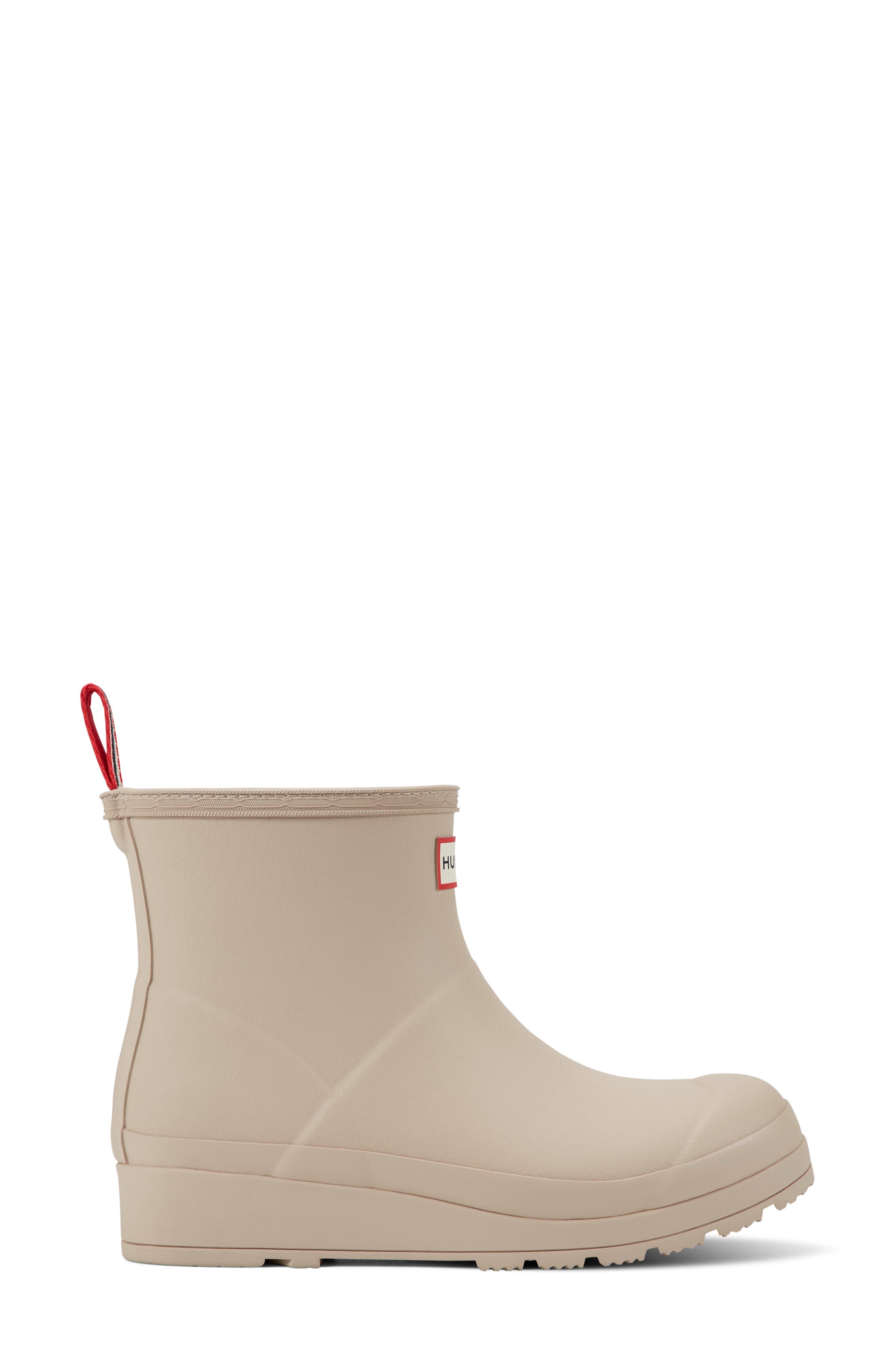Hunter Play Short Faux Shearling Lined Waterproof Rain Boot, Alternate, color, Light Gray
