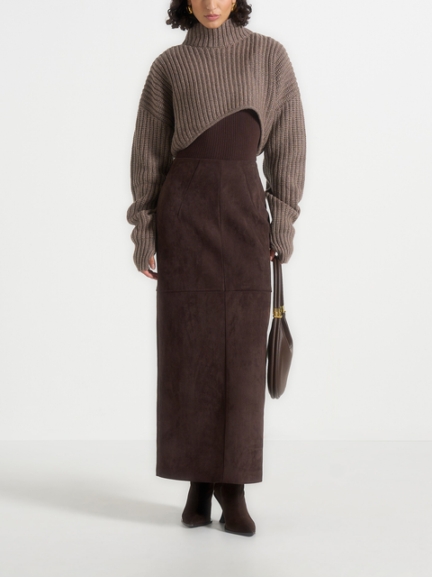 Celie Suede Maxi Skirt