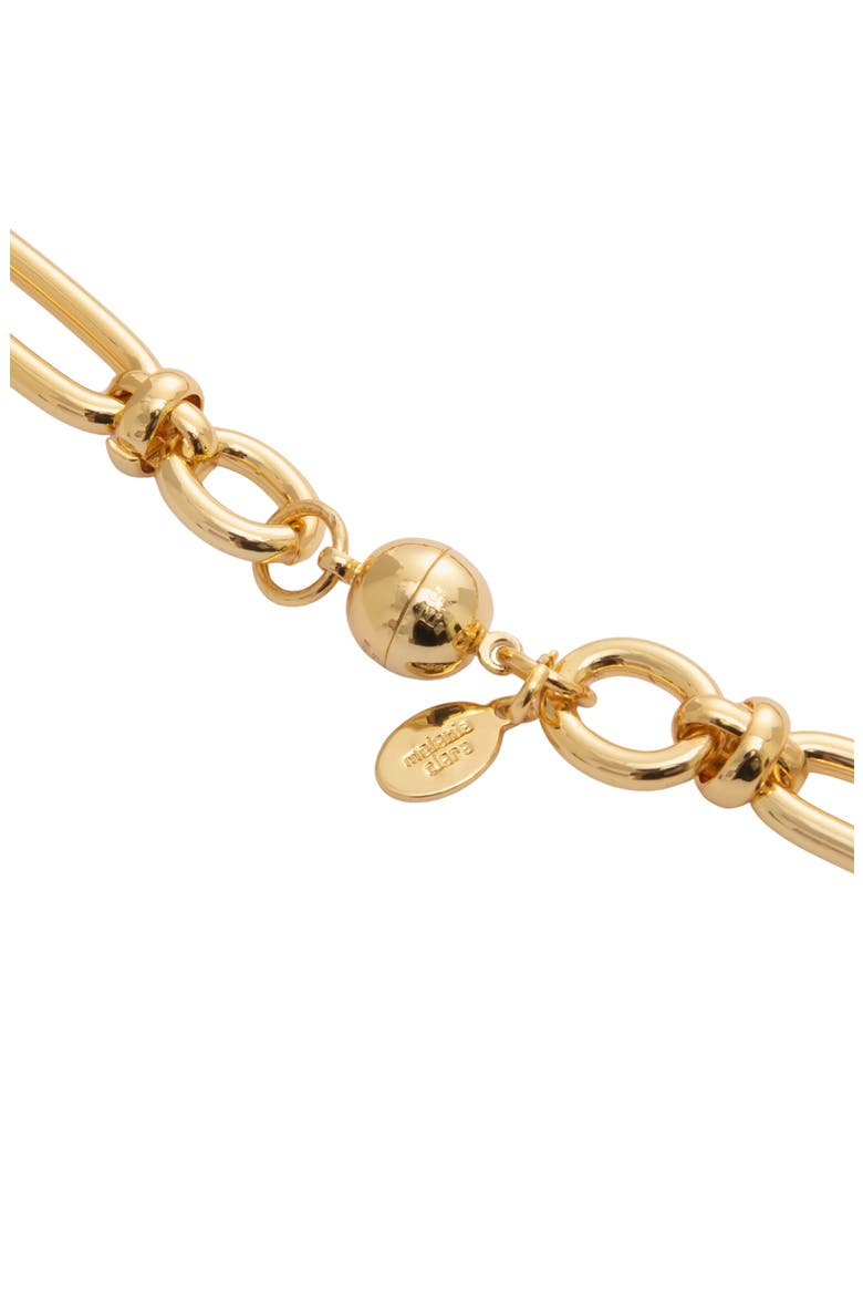 Cubic Zirconia Sculpted Chain Necklace, Alternate, color, GOLD