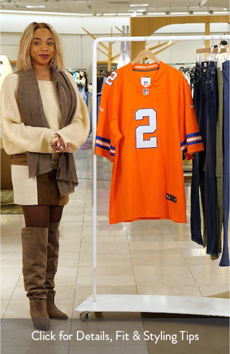 Men's Nike Patrick Surtain II Orange Denver Broncos Alternate Mile High Collection 1977 Throwback Vapor F.U.S.E. Elite Jersey, sales video thumbnail