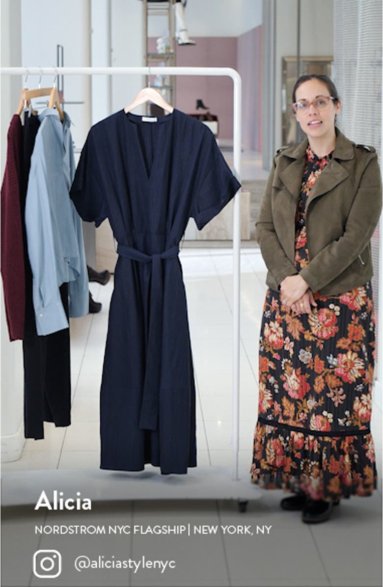 Split Neck Stretch Cotton Dress, sales video thumbnail