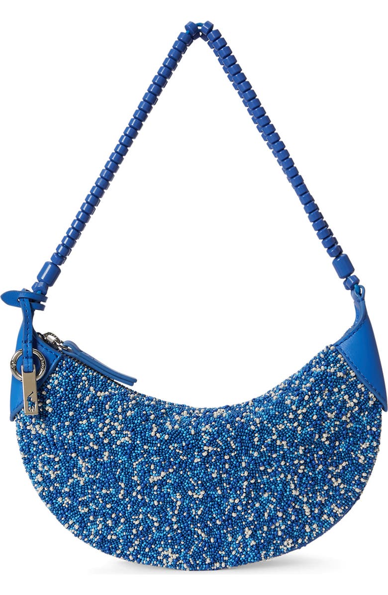 Polo Ralph Lauren Mini Beaded Shoulder Bag, Main, color, Pool Blue