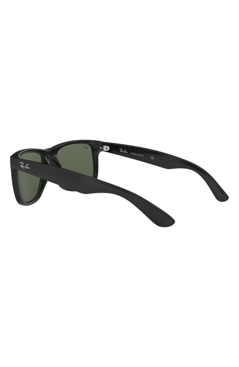 Ray-Ban Justin 54mm Rectangular Sunglasses, Alternate, color, Black/ Green