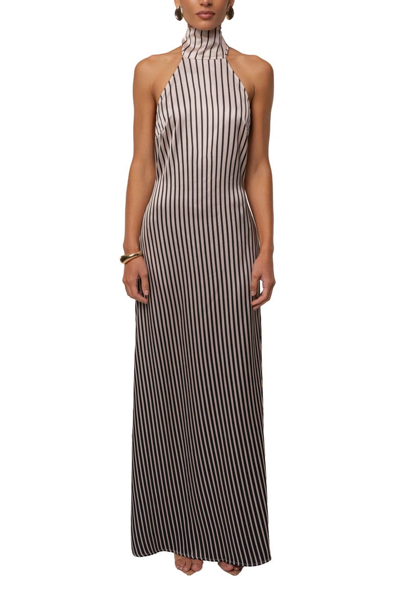 Gleam Striped Maxi Dress, Main, color, Ivory