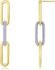 Lafonn Paperclip Two Tone Drop Earrings