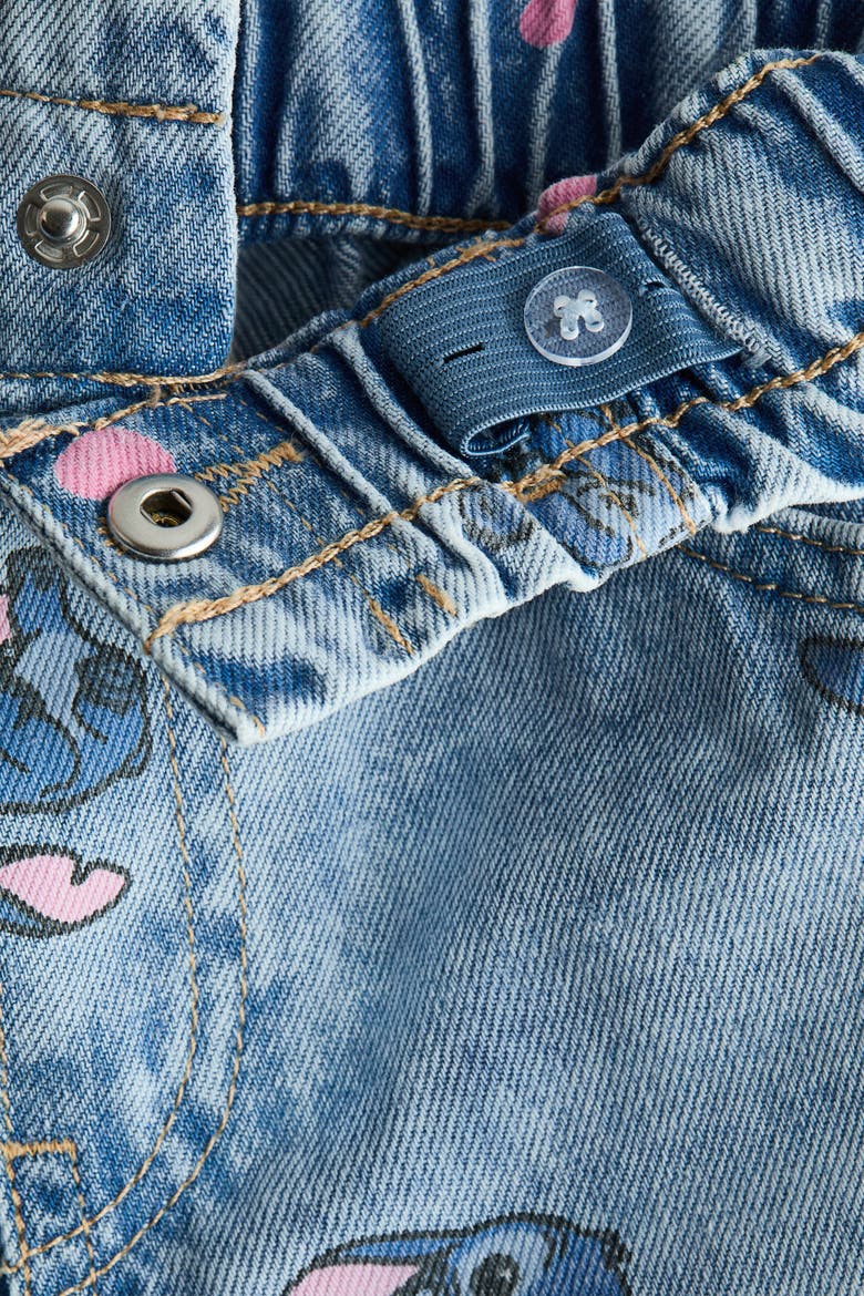 Loose Fit Tapered Jeans, Alternate, color, Light denim blue/Lilo & Stitch