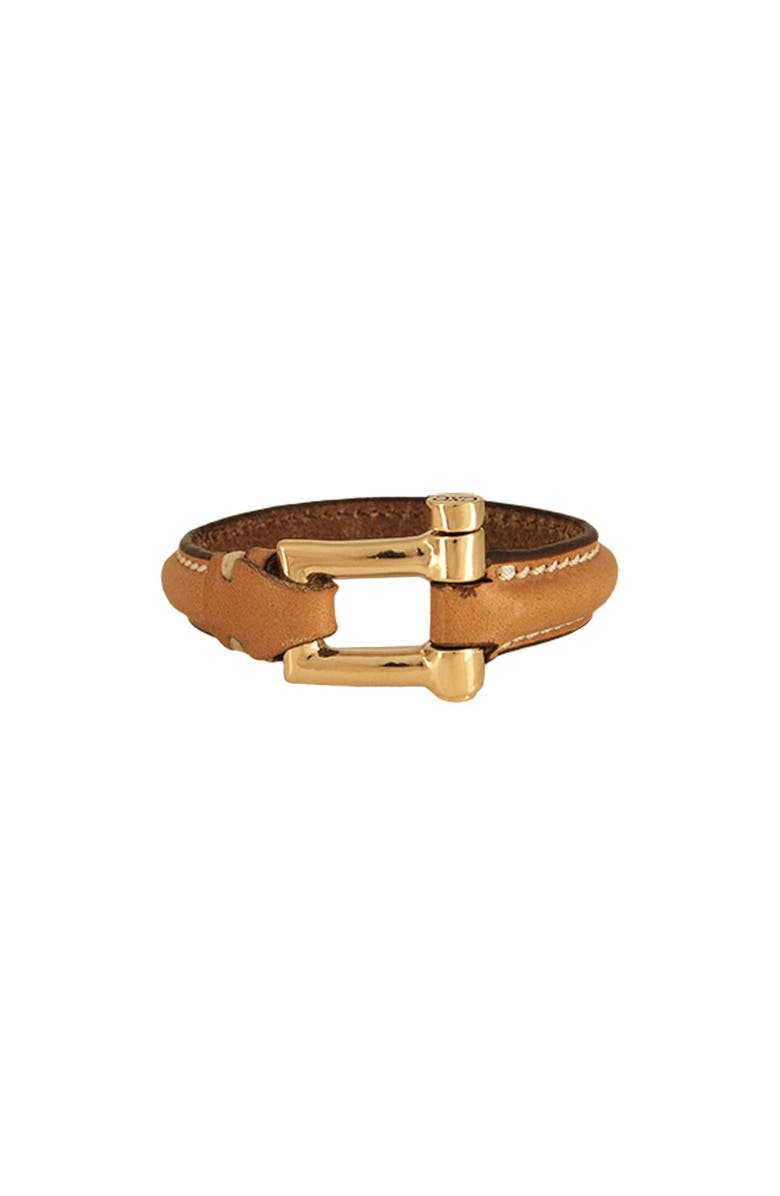 CXC Shackle Bracelet Dune Leather, Main, color, Gold