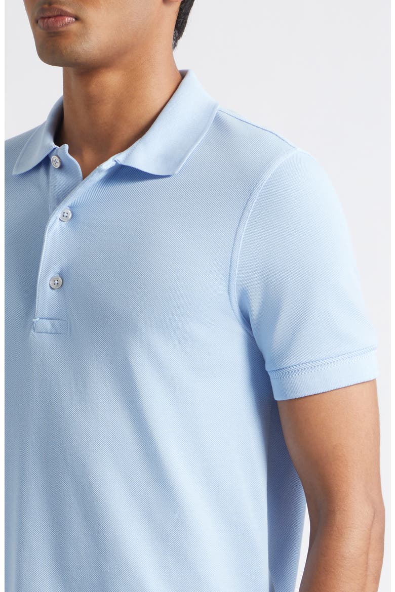 Lyocell & Cotton Piqué Polo, Alternate, color, TURQUOISE