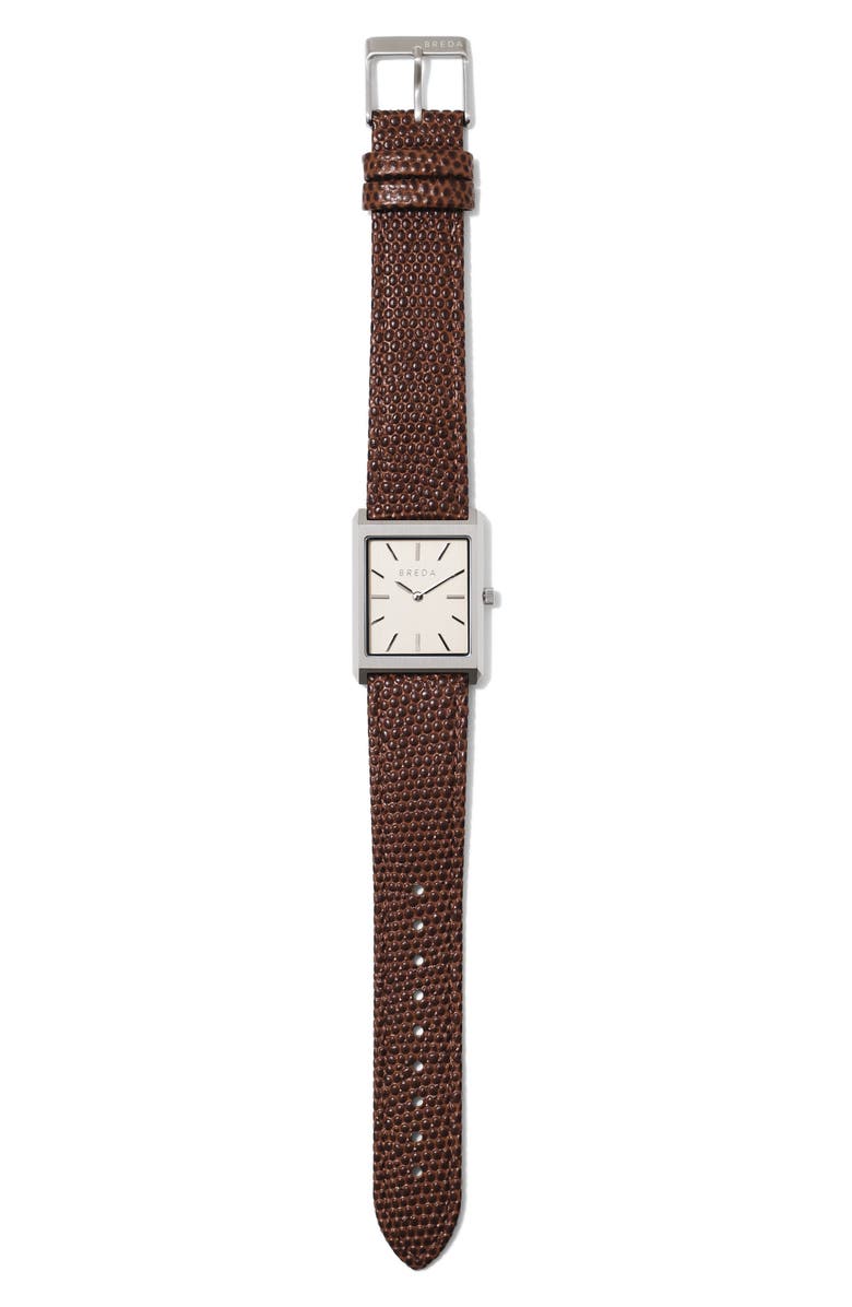BREDA Virgil Leather Strap Watch, 26mm, Alternate, color, 