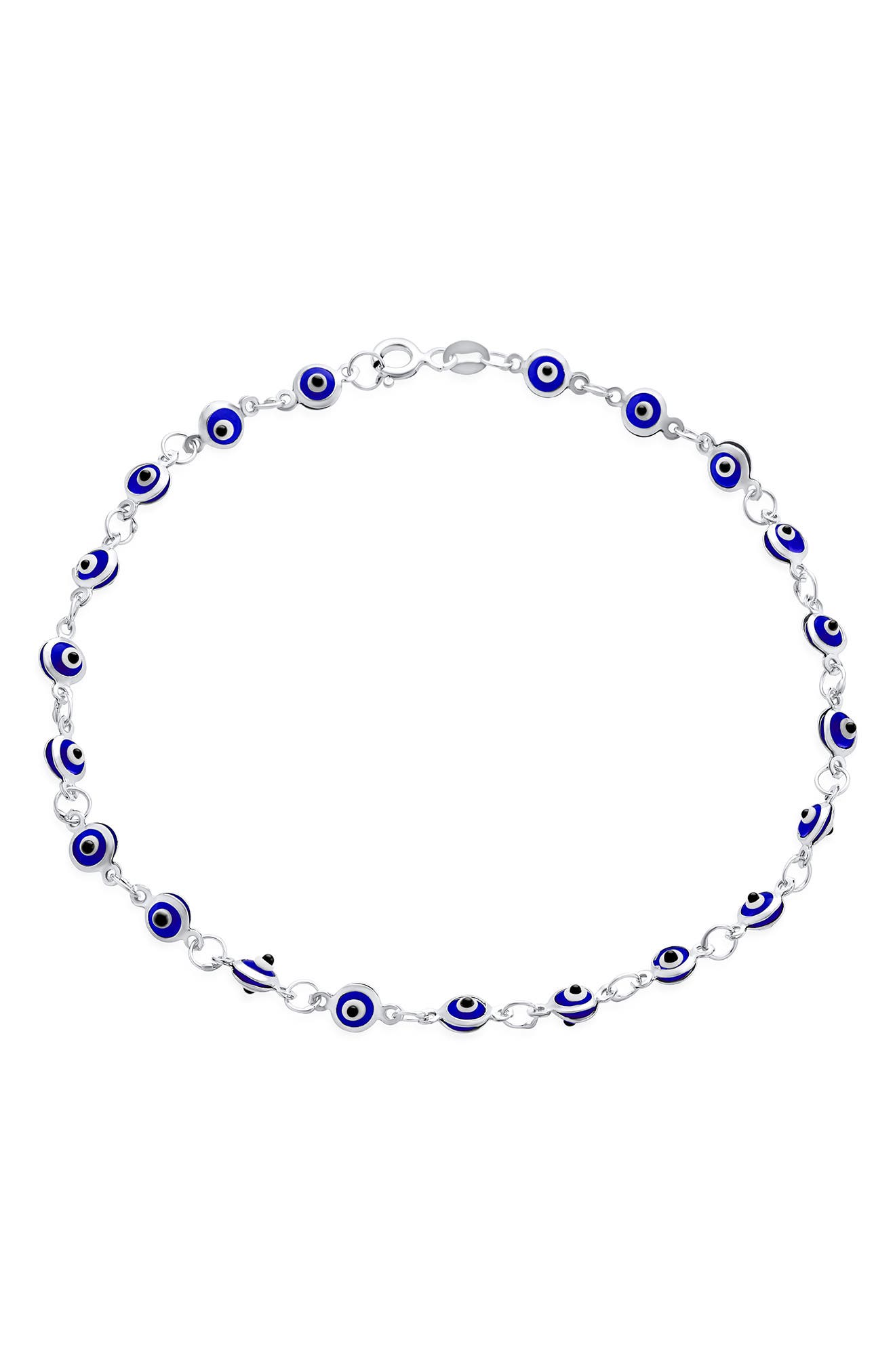 BLING JEWELRY Evil Eye Glass Bead Anklet