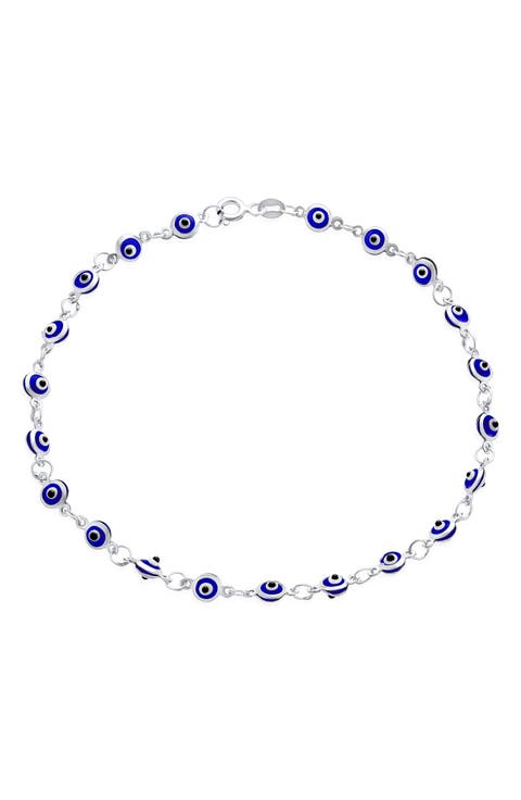 Evil Eye Glass Bead Anklet