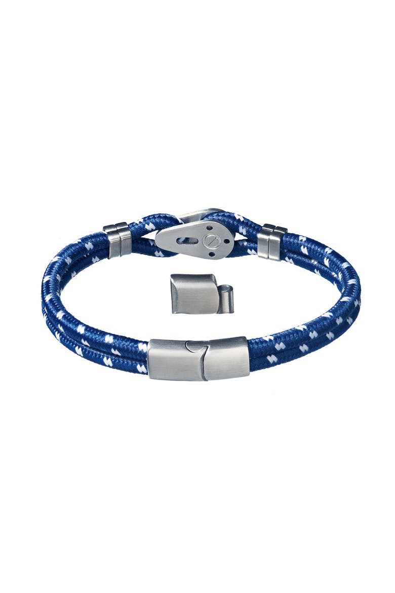 Sailing Pulley Nylon Cord Brushed Stainless Steel Detail, Alternate, color, NAVY