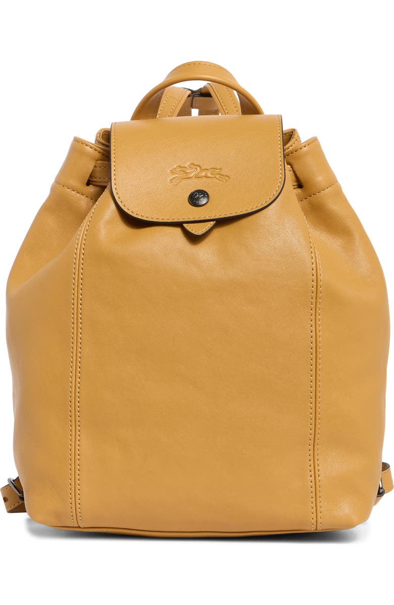 Longchamp Le Pliage Leather Backpack, Main, color, Honey