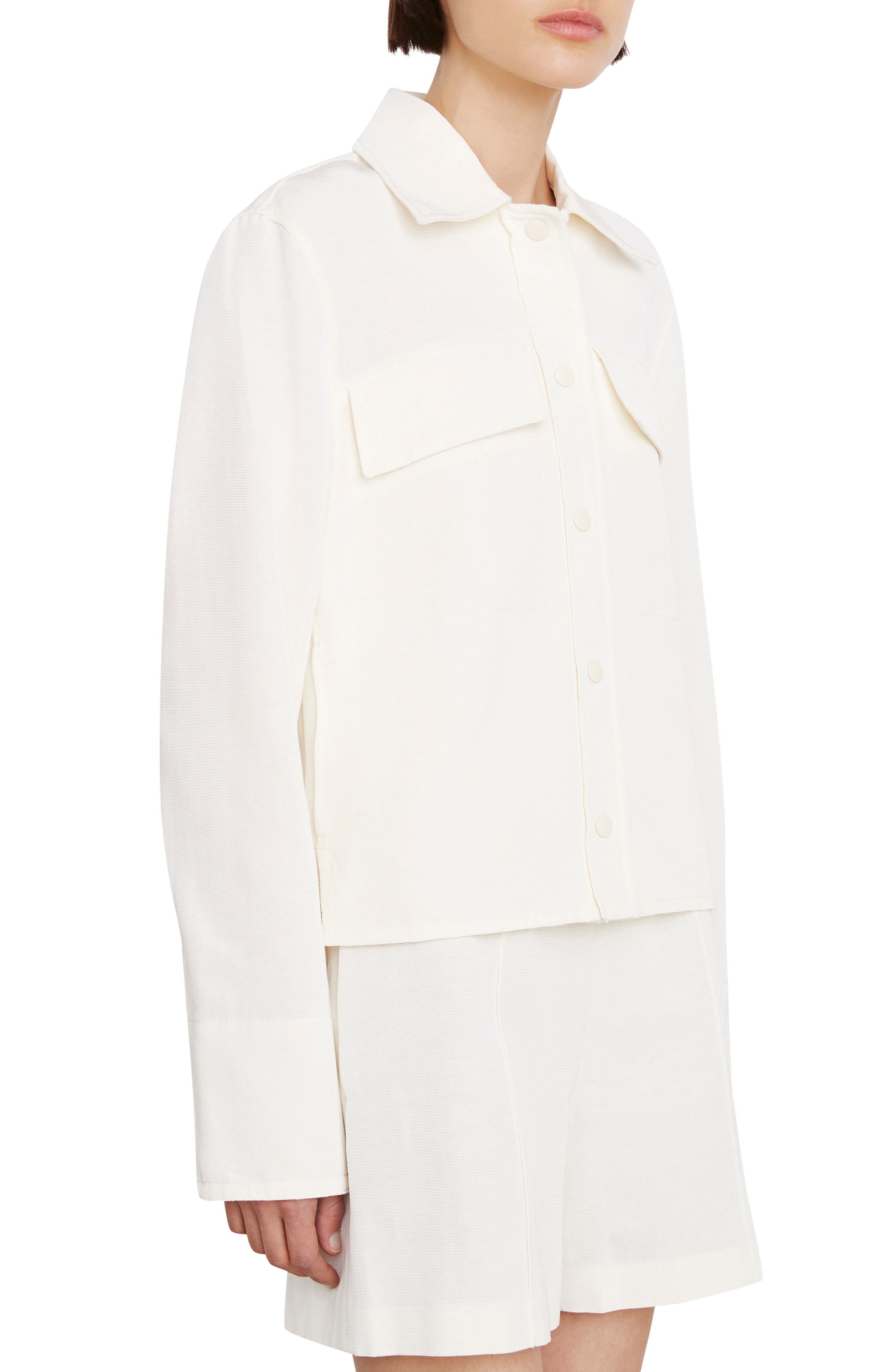 Vince Textured Cotton Blend Shirt Jacket
