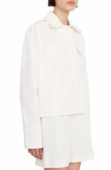 Vince Textured Cotton Blend Shirt Jacket