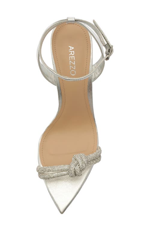 Arezzo Stella Ankle Strap Sandal In Silver
