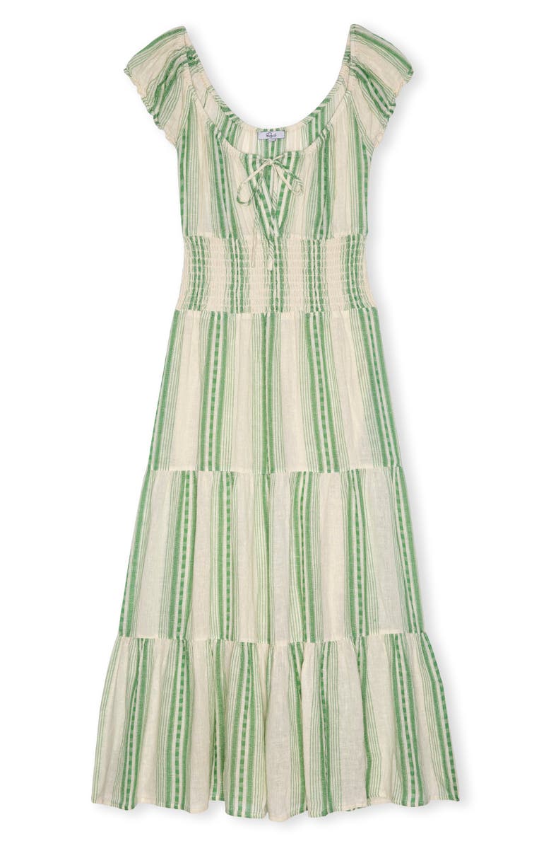 Rails Daria Stripe Smocked Waist Midi Dress, Alternate, color, Margarita Stripe