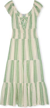 Rails Daria Stripe Smocked Waist Midi Dress