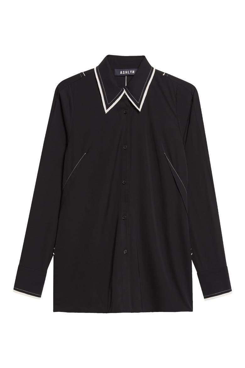 Bray Tieback Shirt with Raw Edge, Main, color, BLACK