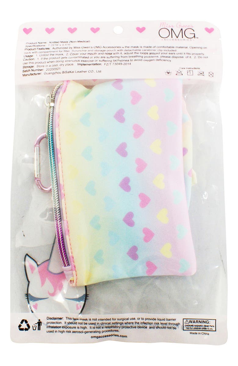 OMG Accessories OMG Kids' Love & Hearts Face Mask, Scrunchie & Pouch Set, Alternate, color, 