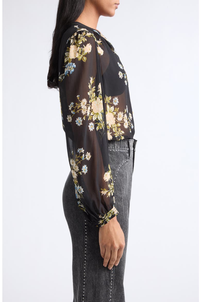 Ashlynn Silk Chiffon Blouse, Alternate, color, BLACK MULTI