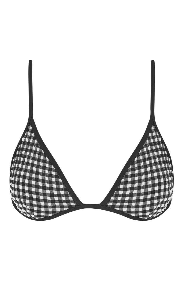 Onia Aimee Triangle Bikini Top, Alternate, color, Black/White