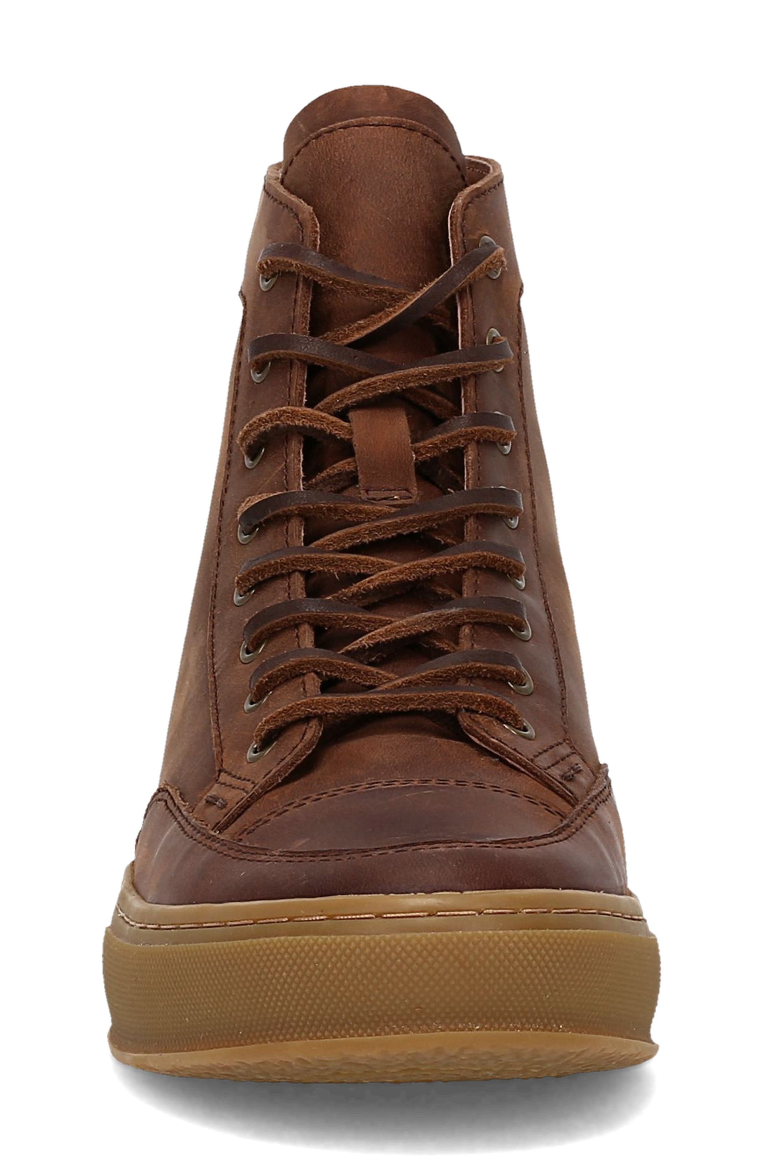 Hoyt Mid Lace Sneaker, Alternate, color, BROWN