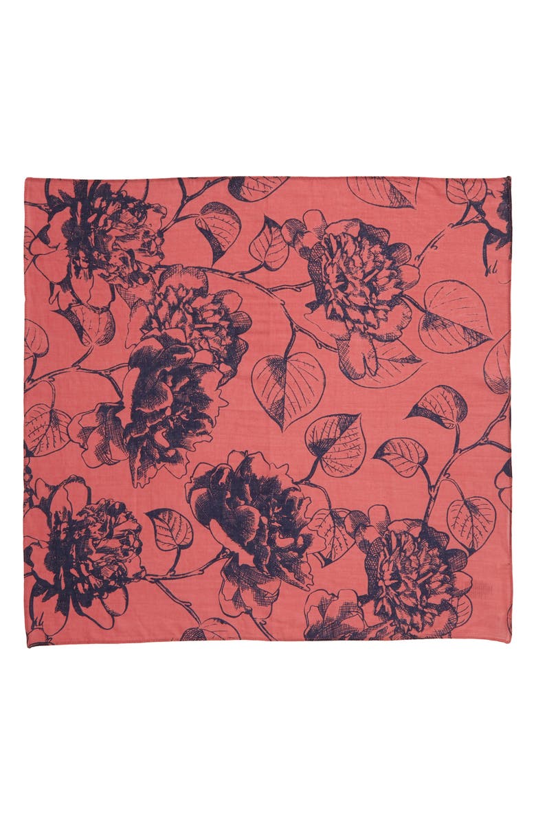 Treasure & Bond Women's Floral Square Bandana, Alternate, color, Pink Sketchy Floral