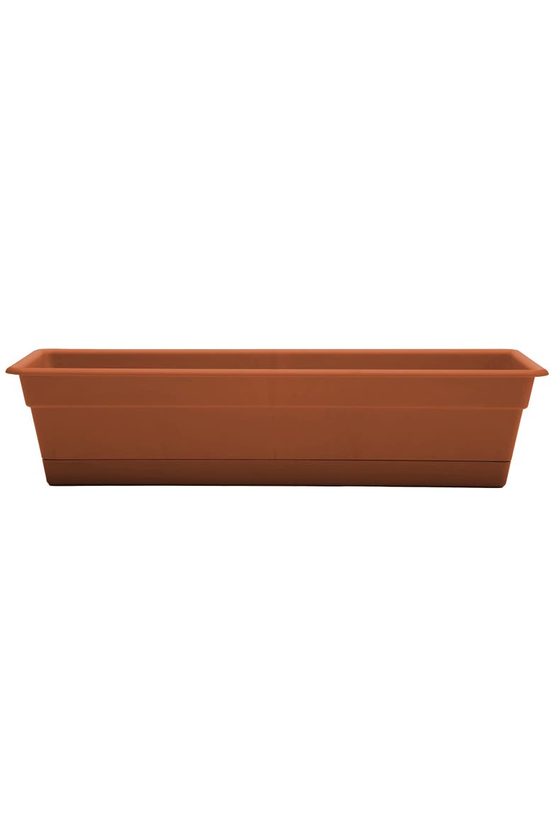 24 Inch Dura Cotta Window Box Planter, Main, color, Brown