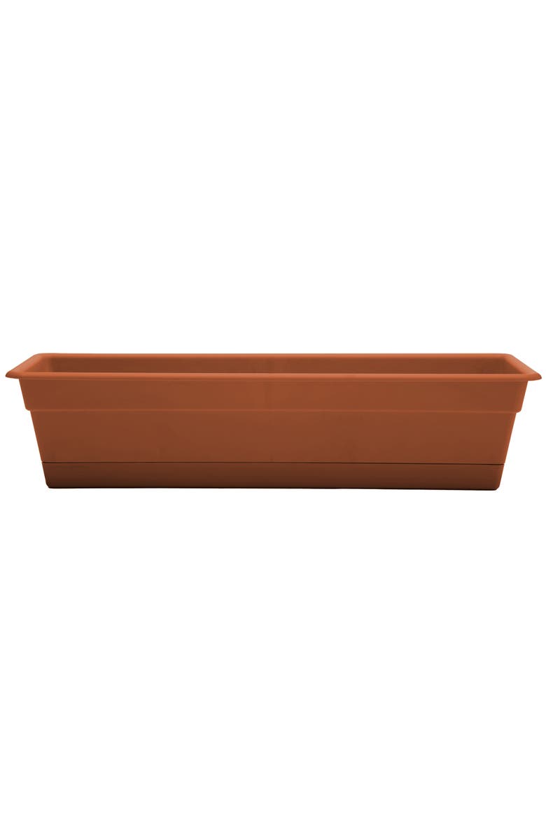 Bloem 24 Inch Dura Cotta Window Box Planter, Main, color, Brown