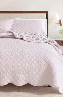 Woven & Weft Floral Scalloped Cotton Quilt & Sham Set
