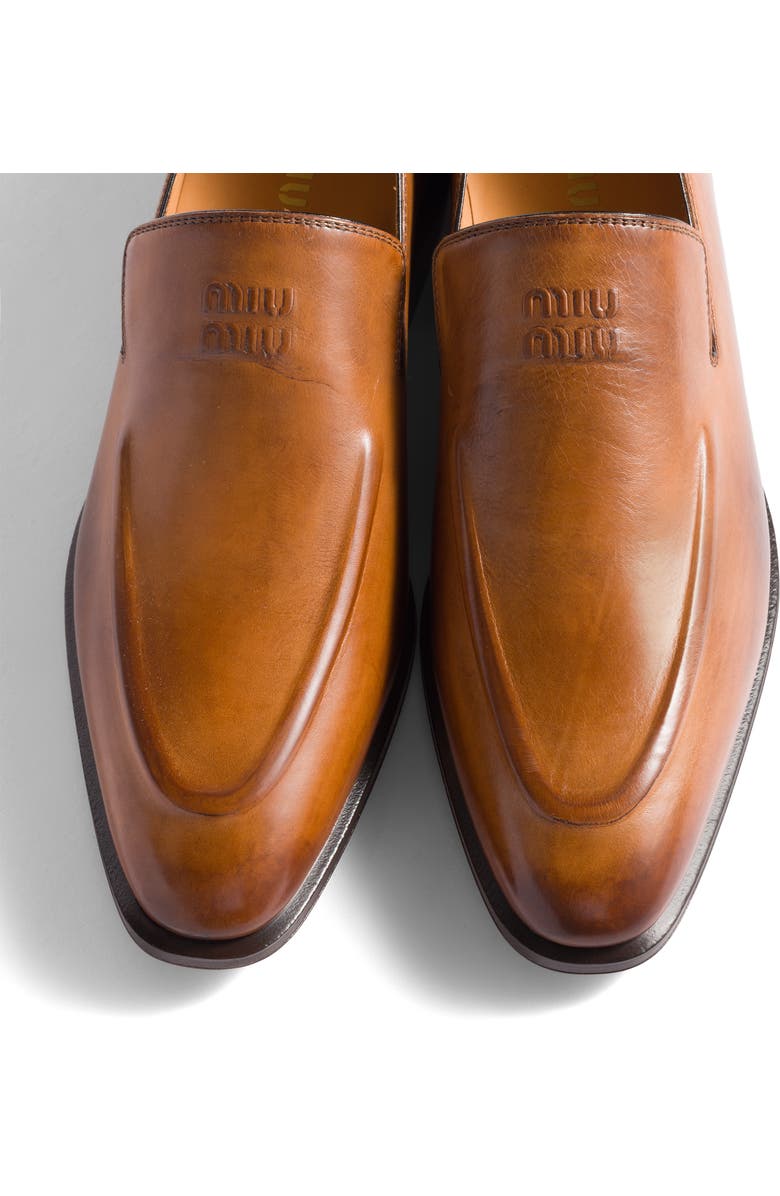 Miu Miu Runway Waxed Loafer, Alternate, color, Cognac