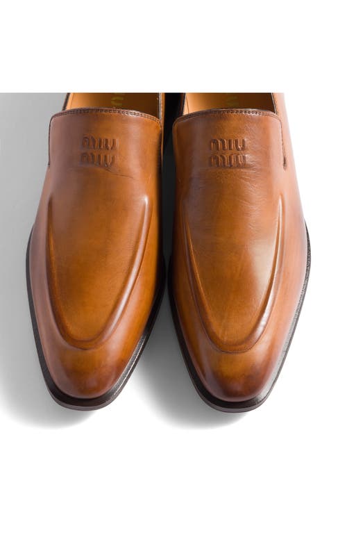 Miu Miu Runway Waxed Loafer In Brown