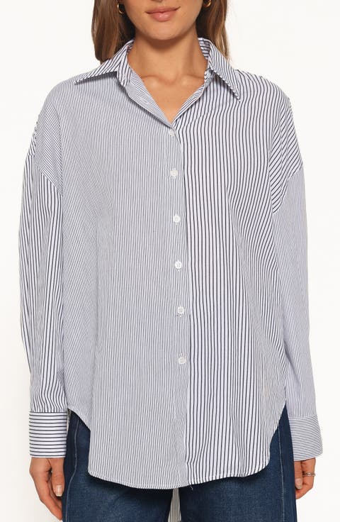 Elva Oversized Striped Cotton Shirt