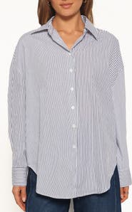 Petal & Pup Elva Oversized Striped Cotton Shirt