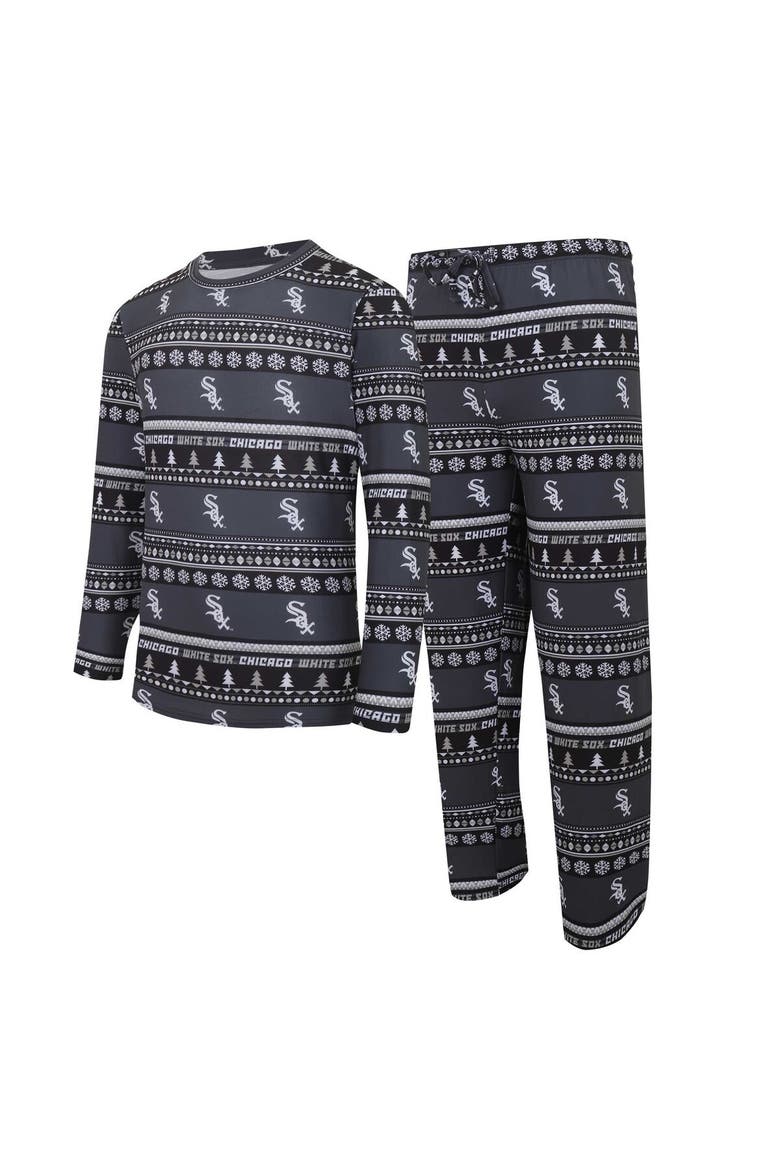 Men's Concepts Sport Black Chicago White Sox Knit Ugly Sweater Long Sleeve Top & Pants Set, Main, color, Black
