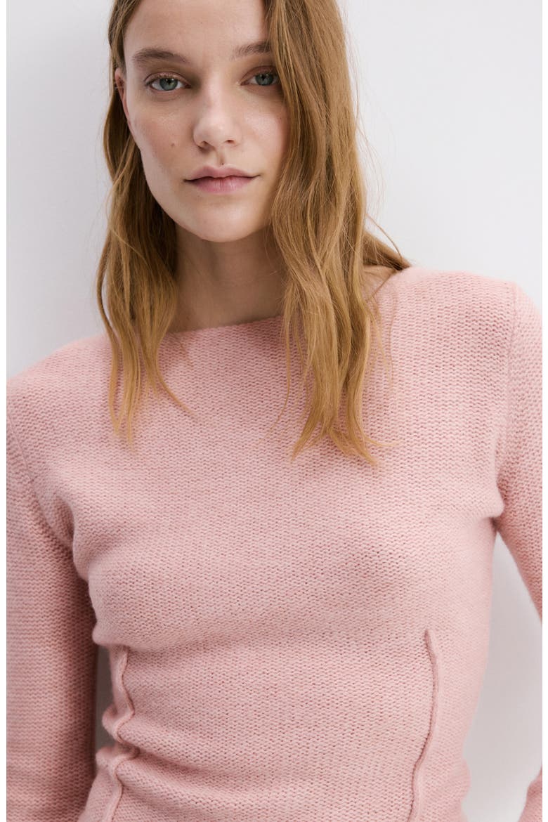 Sweater with Seam Details, Alternate, color, PINK