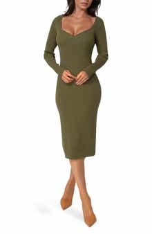 bebe Long Sleeve Sweater Dress