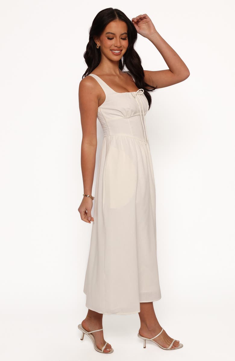 Petal & Pup Kinslee Corset Cotton Blend Midi Dress, Alternate, color, White