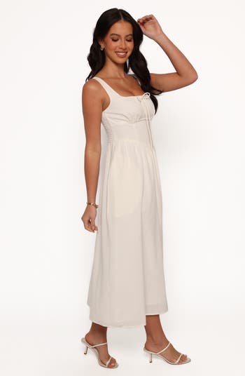 Kinslee Corset Cotton Blend Midi Dress