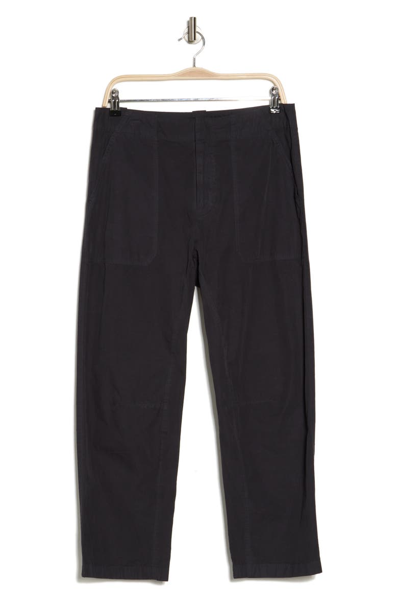 Leyton Crop Cotton Work Pants, Main, color, BLACK