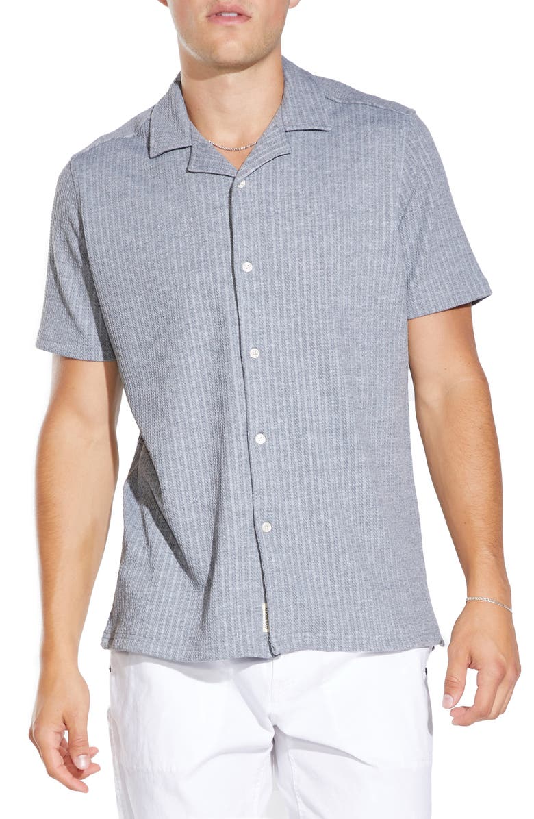 Civil Society Regular Fit Chunky Texture Button-Up Shirt, Main, color, Heather Charcoal