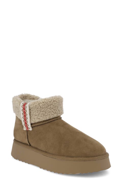 Iceland Faux Shearling Platform Bootie (Women)