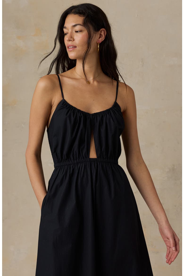 Coastal Poplin Kila Dress, Alternate, color, BLACK