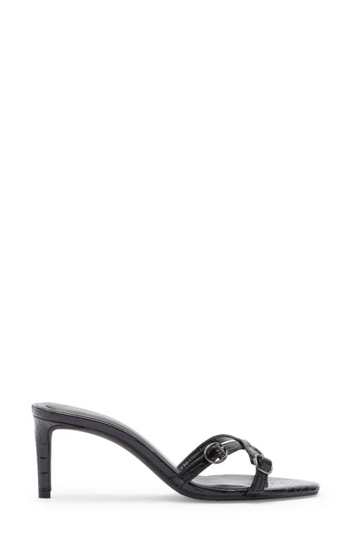 Abound Sylvia Croc Embossed Heeled Sandal In Black