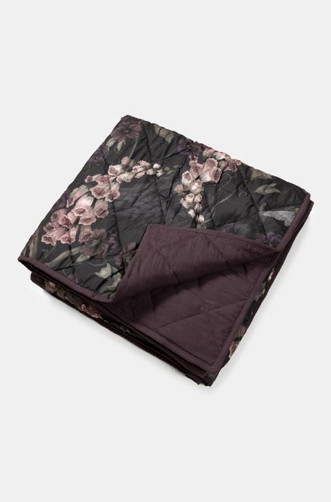 Noctua Owl Foxglove Quilted Throw
