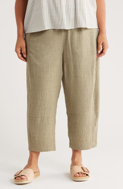 Texture Barrel Pants (Plus)