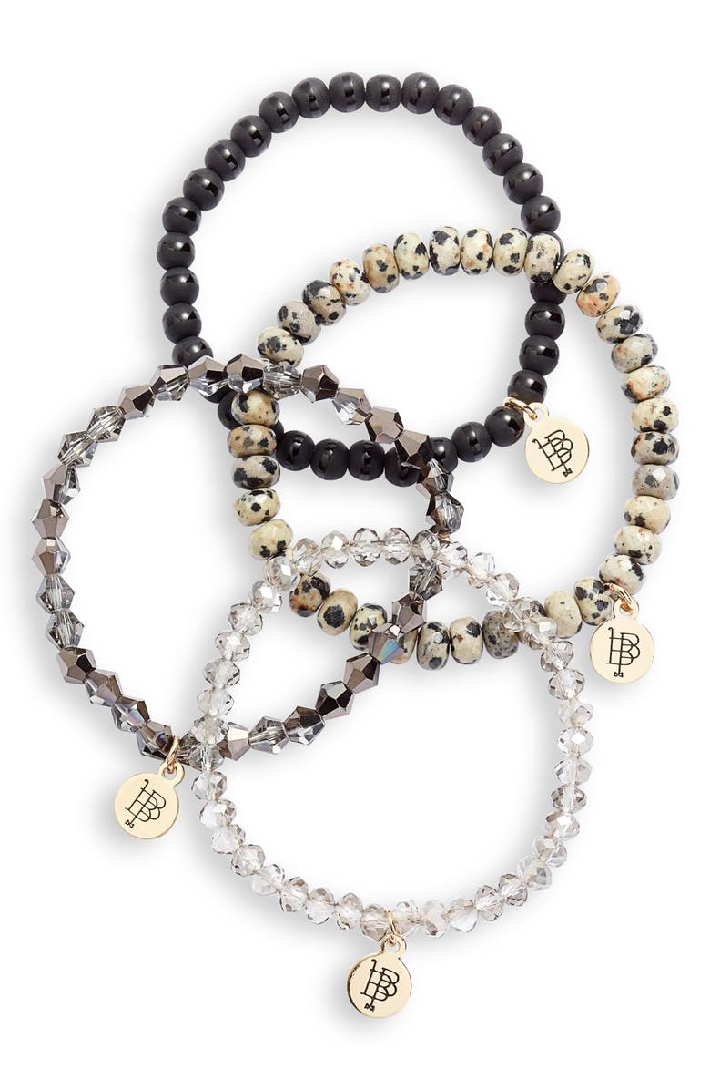 Bourbon and Boweties Bourbon and Bowties Set of 4 Stretch Beaded Bracelets, Main, color, 