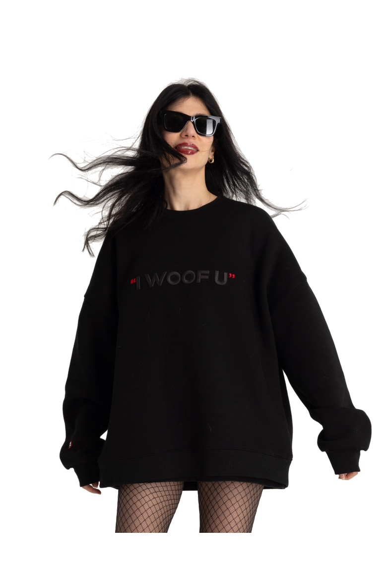 I Woof U Human Sweatshirt, Alternate, color, Black
